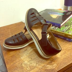 Clark’s Leather T-Strap Flats